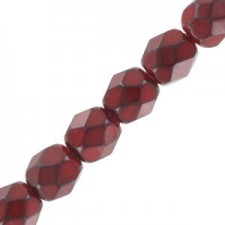 Czech Fire polished faceted glass beads 4mm Snake color Jet deep red